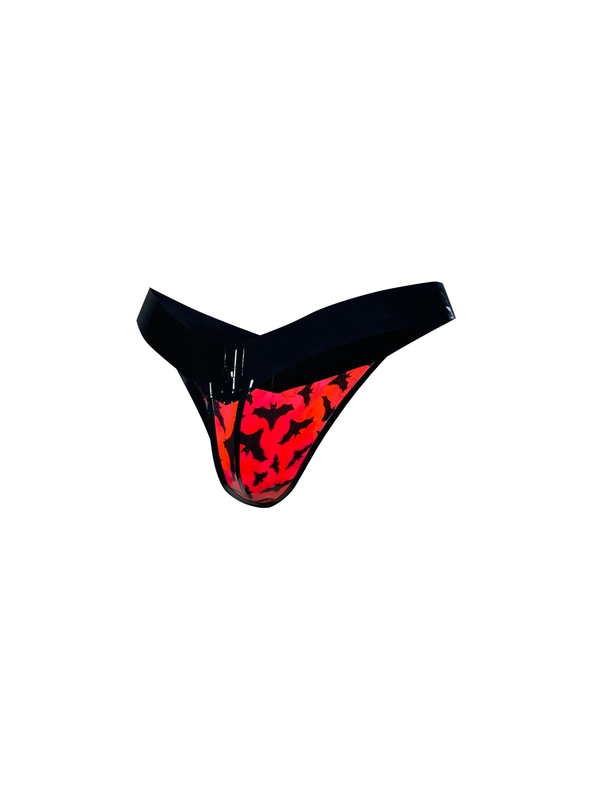 UV Glow Pink Bat Print High Cut Thong READY TO SHIP  Womens - Vex Inc. | Latex Clothing