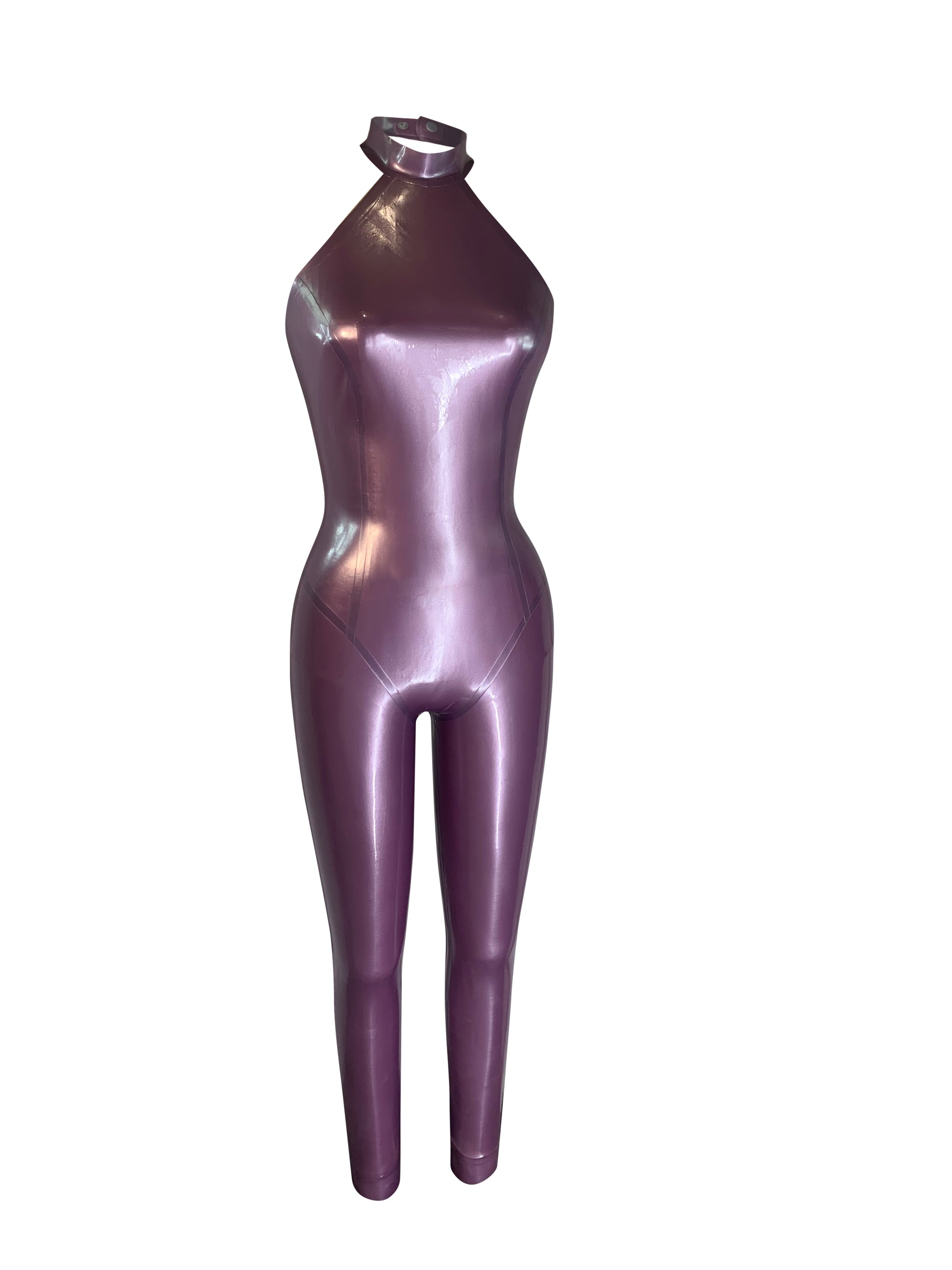 Halter Catsuit READY TO SHIP Small / Metallic Lilac Womens - Vex Inc. | Latex Clothing