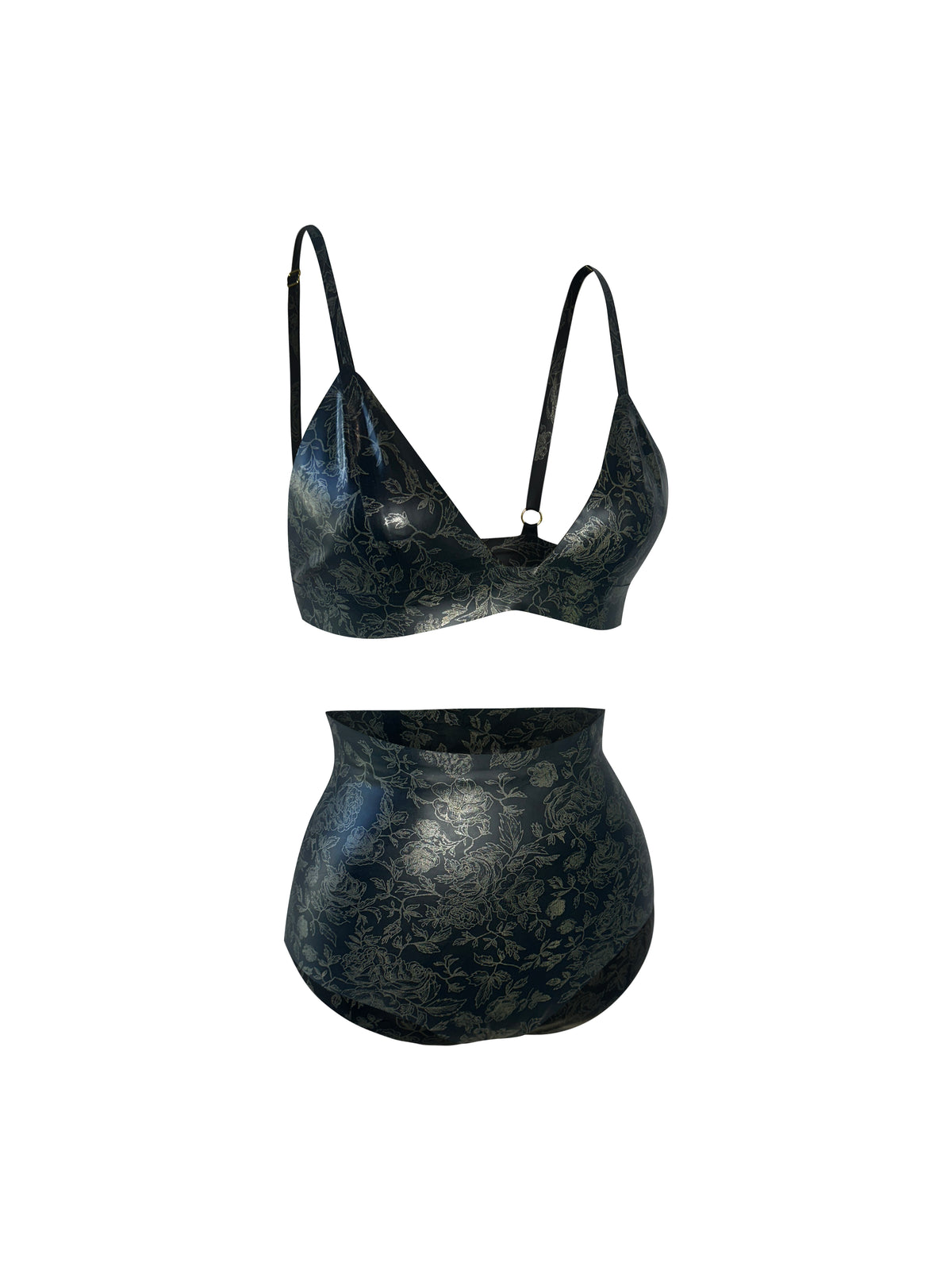 ONE OF A KIND Gold floral Print Knickers READY TO SHIP Womens - Vex Inc. | Latex Clothing