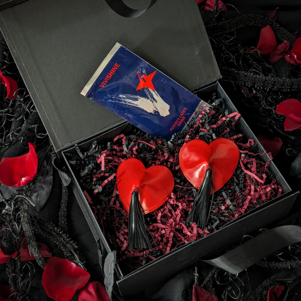 Midnight Hearts GIFT SET READY TO SHIP Red / Small Womens - Vex Inc. | Latex Clothing
