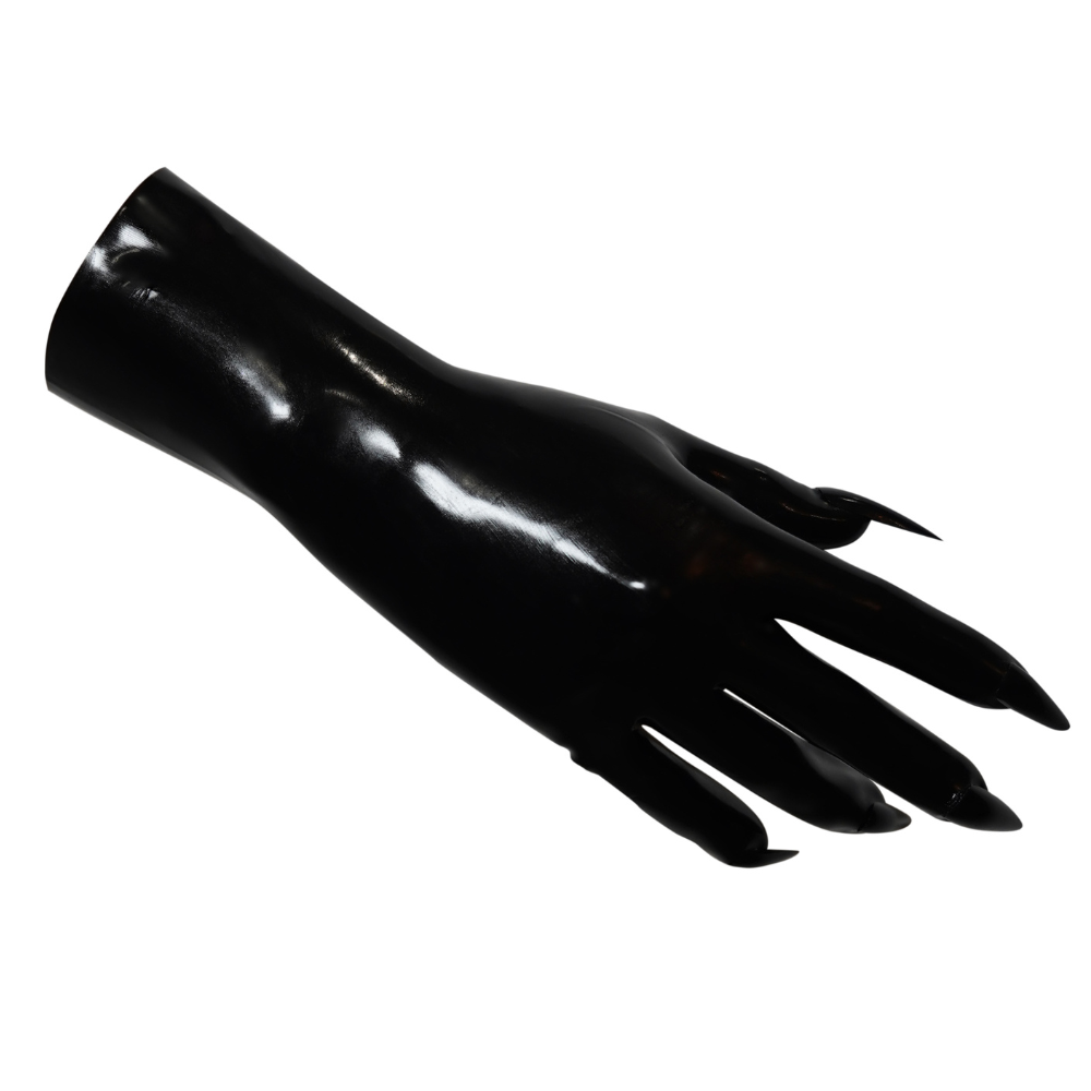 Cropped Lucifer Gloves - Blood Spatter Nails Edition - ONE OF A KIND - READY TO SHIP - Vex Inc. | Latex Clothing