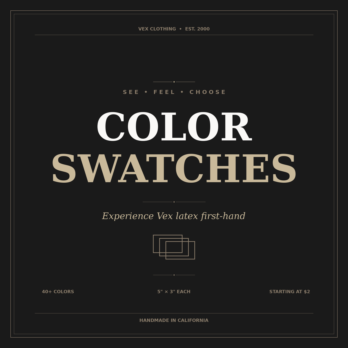 Color Swatches READY TO SHIP - Vex Inc. | Latex Clothing