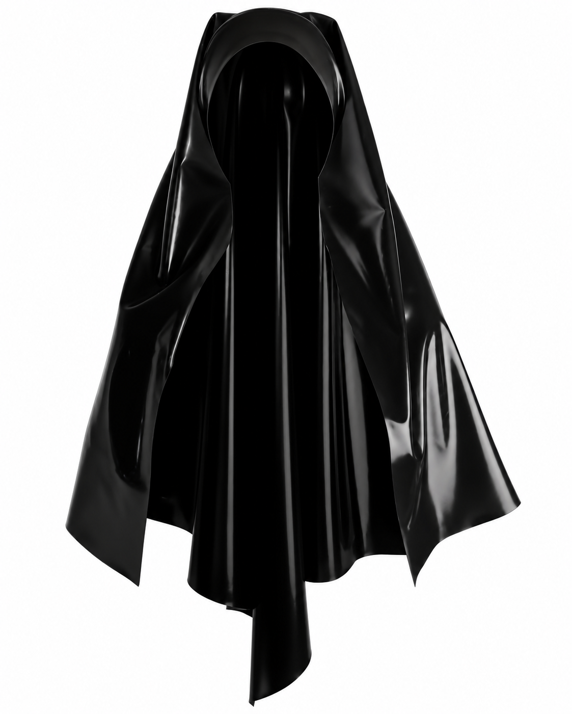Nuns Habit - all black latex hooded veil