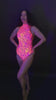 (ONE OF A KIND) UV Glow Bat Print Sleeveless Bodysuit READY TO SHIP - Vex Inc. | Latex Clothing