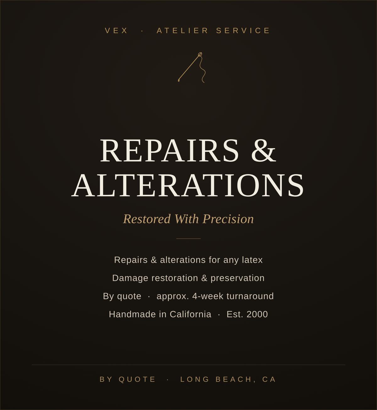 Vex Repairs &amp; Alterations — latex restoration atelier service