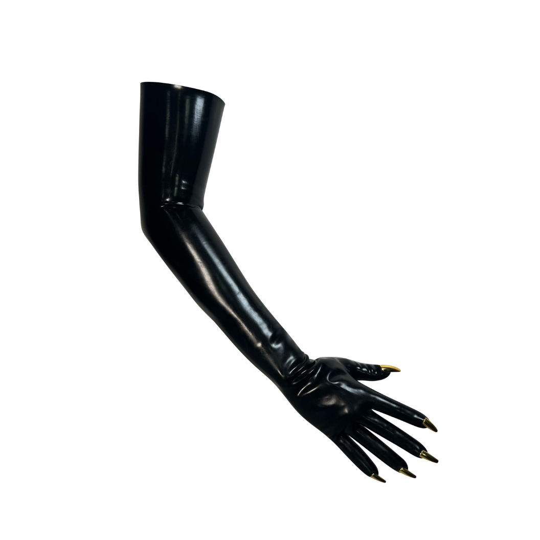 Lucifer Gloves - Spider Web Nails Edition - ONE OF A KIND - READY TO SHIP Medium / Black - Vex Inc. | Latex Clothing