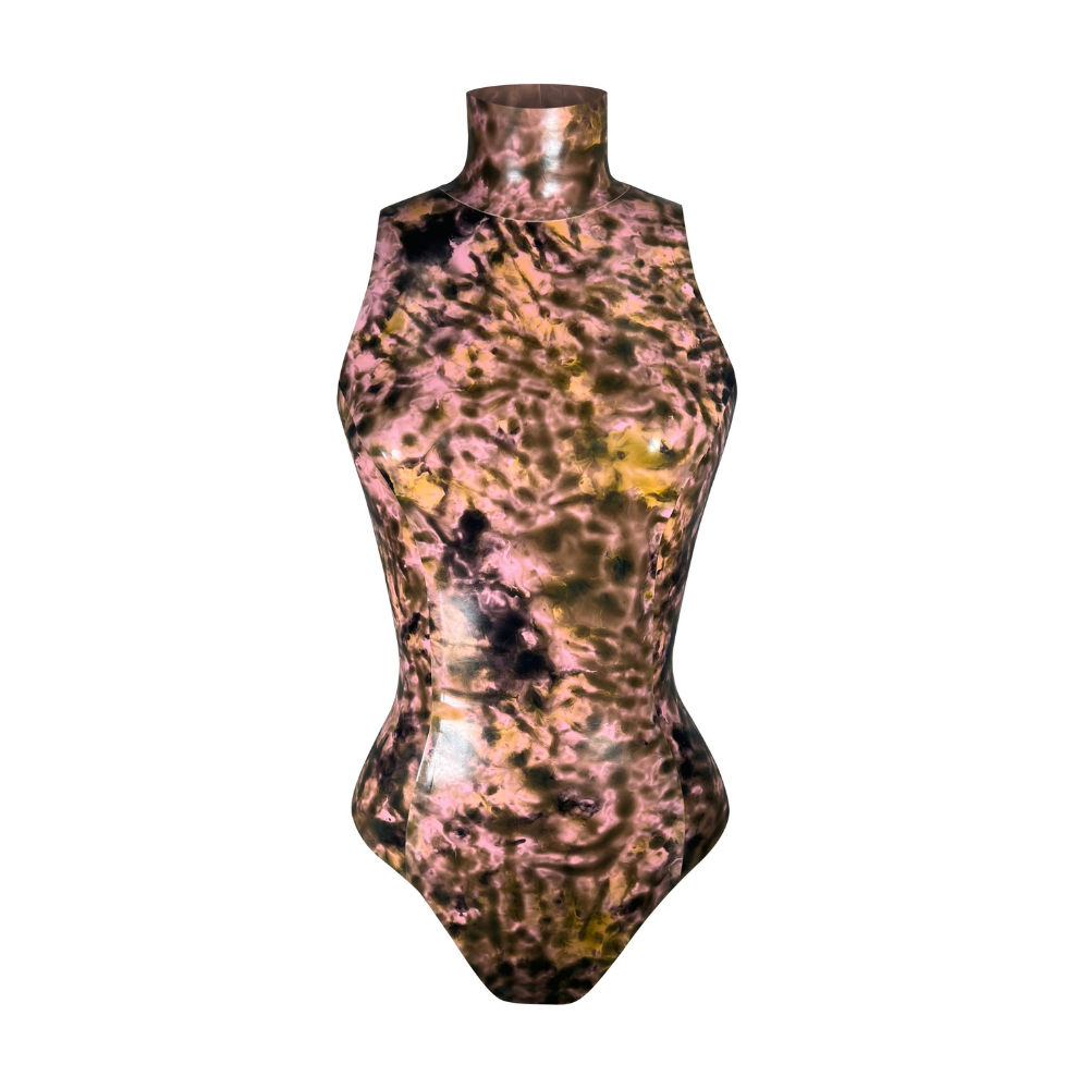 (ONE OF A KIND) Print Sleeveless Bodysuit READY TO SHIP Small  - Vex Inc. | Latex Clothing