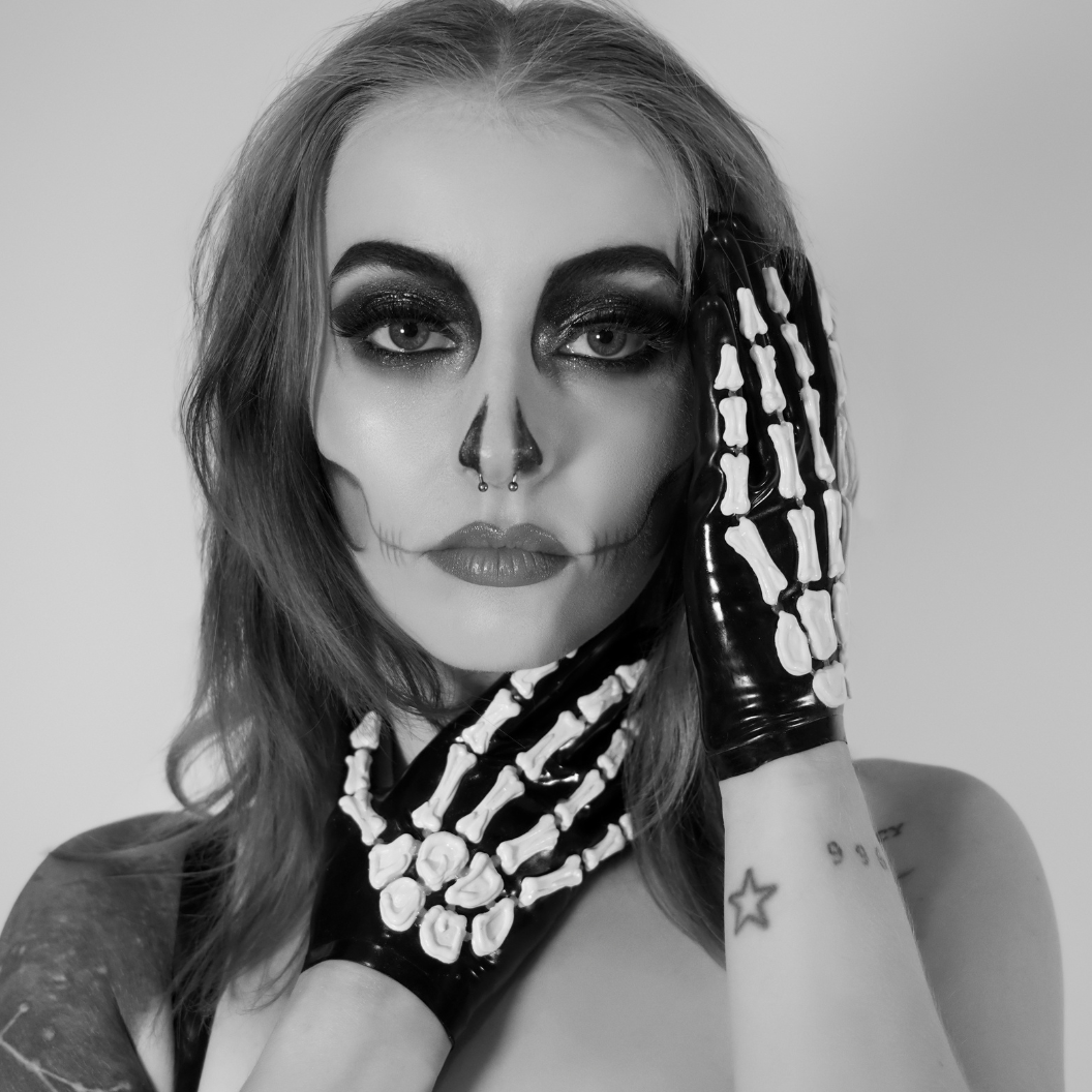 Skeleton Cropped Gloves Womens - Vex Inc. | Latex Clothing