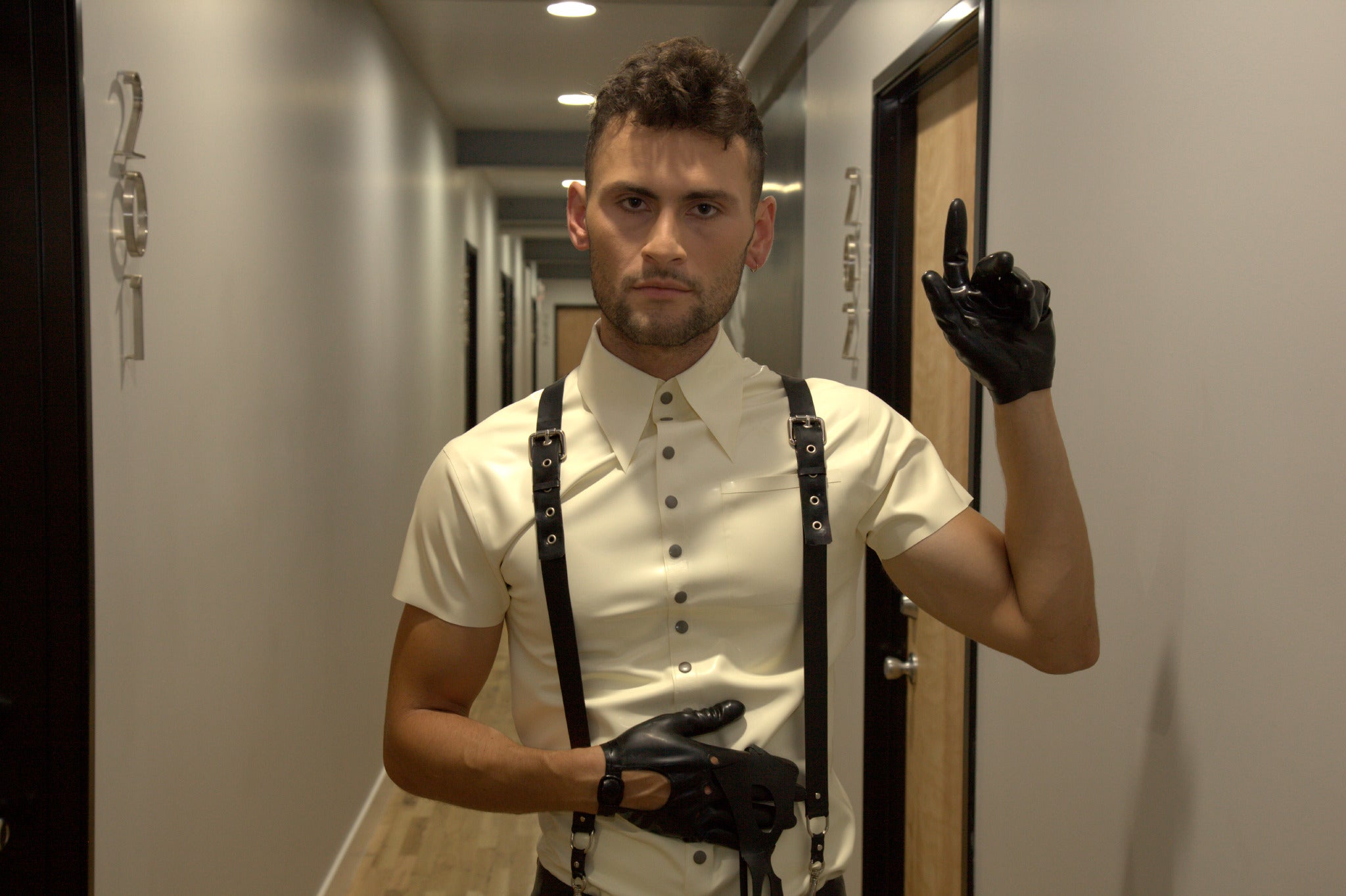 Vex Clothing Mens Latex Moto Gloves Handmade in California Vex Latex