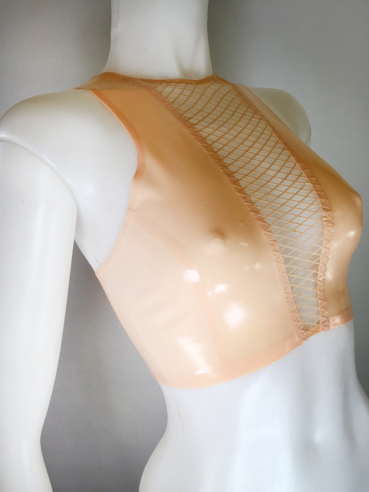 V-Fishnet Crop Top READY TO SHIP  READY TO SHIP - Vex Inc. | Latex Clothing