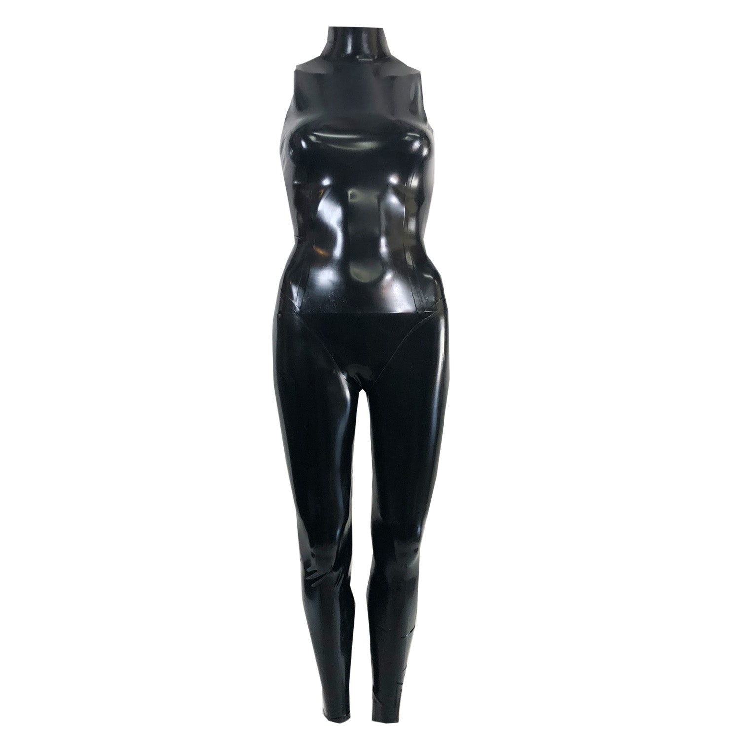 Sexy Black Latex Catsuit Skin Tights Full Body Suit Rubber