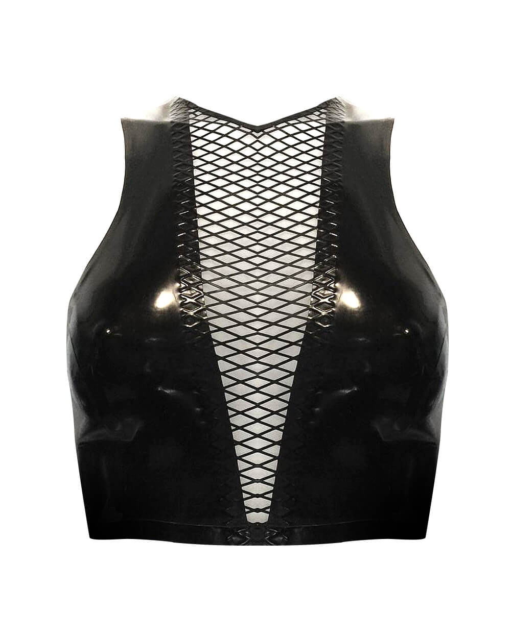 V-Fishnet Crop Top Womens - Vex Inc. | Latex Clothing