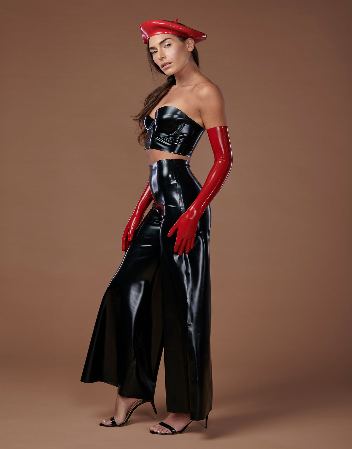 Cherry Blossom Latex Beret READY TO SHIP Womens - Vex Inc. | Latex Clothing