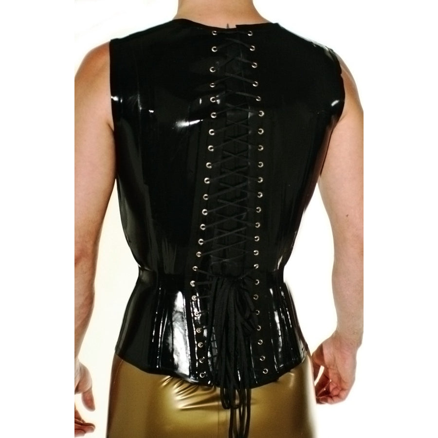 Mens Latex Corset Vest - Rubber Corsets by Vex Clothing - Busto