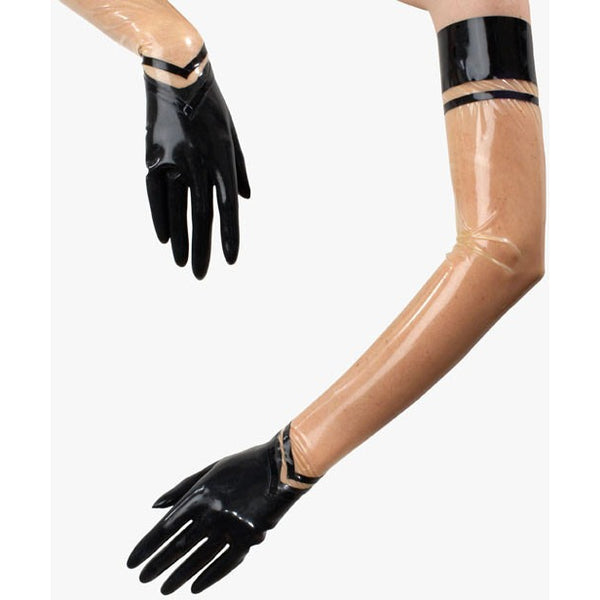 Latex Clip Gloves Latex Hook and Eye Opera Length Gloves Custom