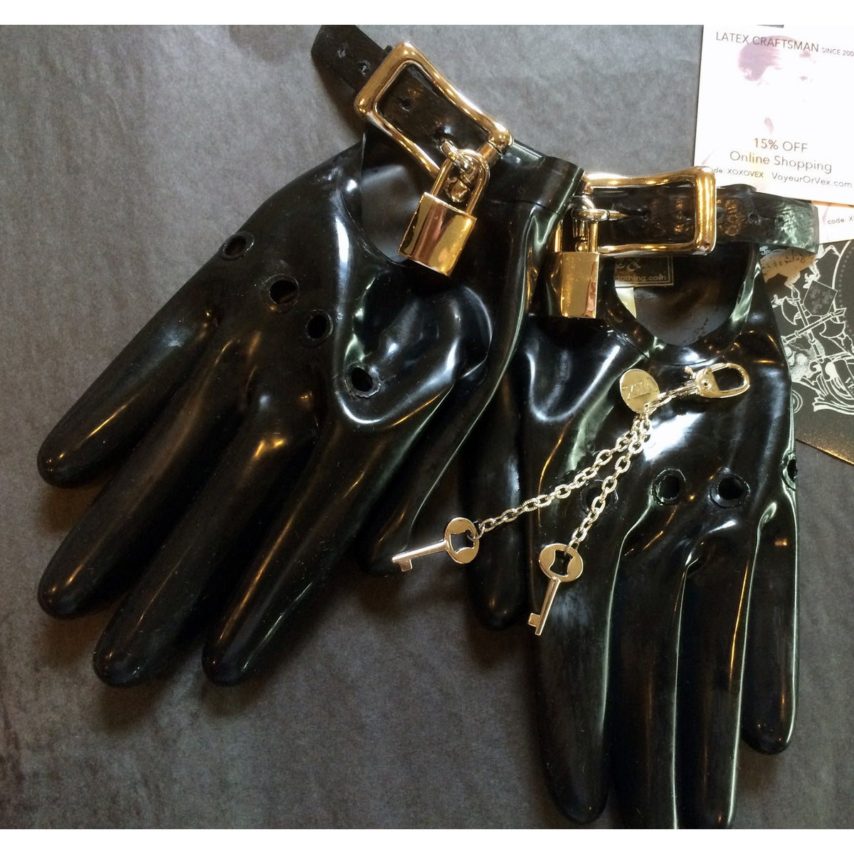 Moto Handcuff Gloves Womens - Vex Inc. | Latex Clothing